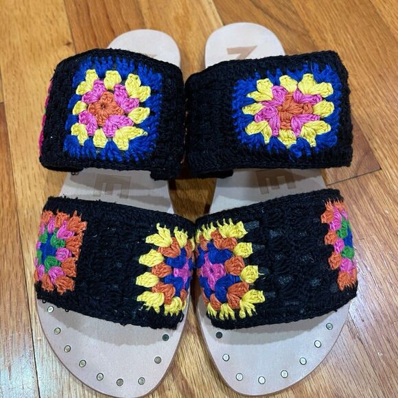 Manebi Evereve Boho Crochet Double Strap Sandals Womens Size 37 US 7 NEW NO BOX - Picture 5 of 13